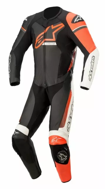 Alpinestars GP Force Phantom Leather 1PC Motorcycle Race Suit Black/Red Flu 1231