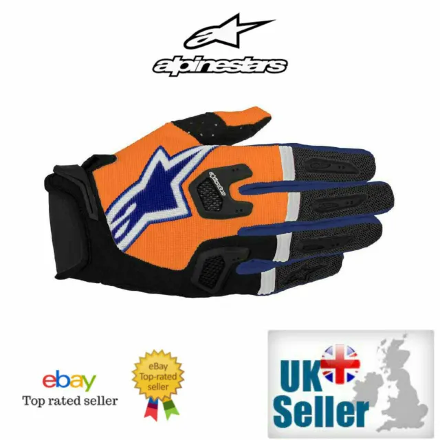 Alpinestars MX Motocross Gloves RACEFEND Orange/Blue/Black Off Road Enduro ATV