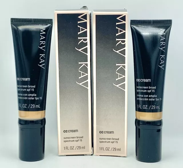 Mary Kay CC Cream Sunscreen Broad Spectrum SPF 15 Deep - (2 Pack) New NOS