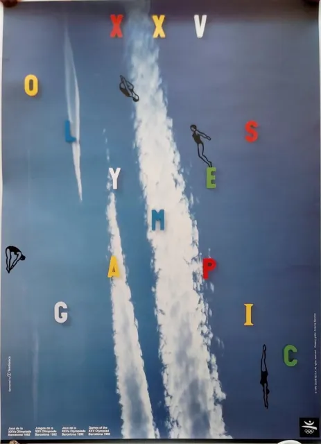 cartel lamina original de olimpiadas barcelona 92 poster 70 cm x 50 cm diseñado