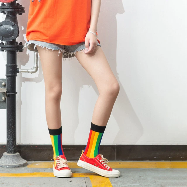 Girl Socks Sports Socks Personalized Jacquard Cotton Socks Round Neck Men Women