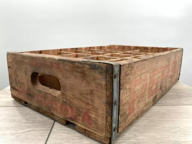 Vintage Pepsi Cola Wood Wooden Crate Carrier 24 Bottle Case Beloit Wisconsin 18"