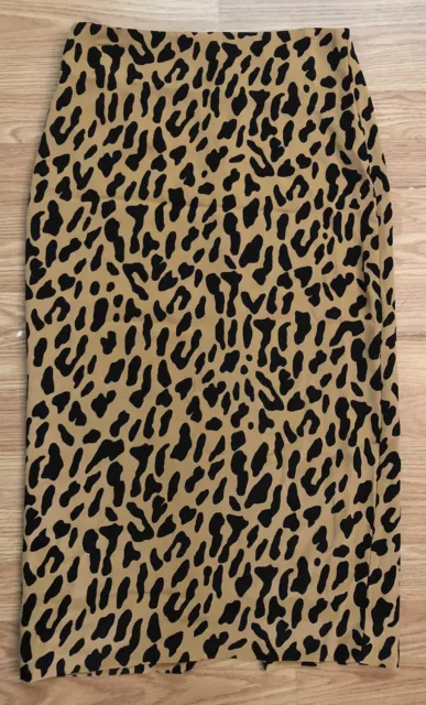 Diane Von Furstenberg Cheetah Leopard Print Silk Pencil Skirt DVF Slit Midi 6