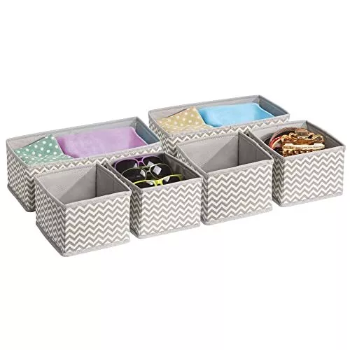 mDesign Set da 6 Organizer armadio – Ideali come organizer cassetti – P