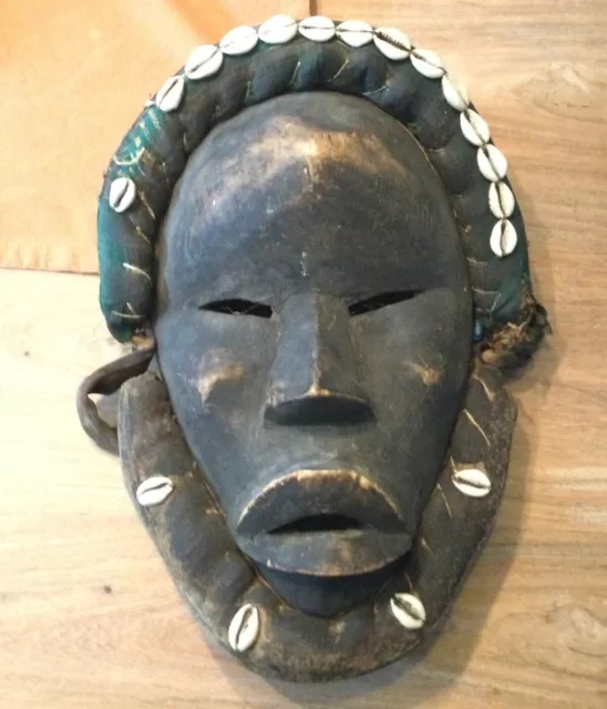 Véritable MASQUE DAN ANCIEN ART TRIBAL PREMIER AFRICAIN Bois Sculpté Main Porté