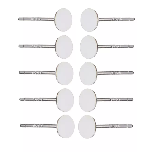 10pcs 925 Sterling Silver Ear Stud Pin Earrings Posts Flat Pad DIY Craft 6mm