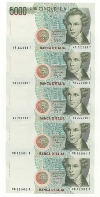 5000 Lire Bellini Decr 4 Gennaio 1985 . Lettera  B  1988  Fds