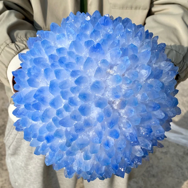 8.8LB New Find BLUE Phantom Quartz Crystal Cluster Mineral Specimen Healing 8