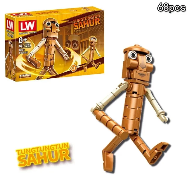 SIUVEY Set De Construction Tung Tung Tung Sahur – Figurine Tralalero Tralala – Animaux Brainrot Italiens – Déco Et Collection (864)