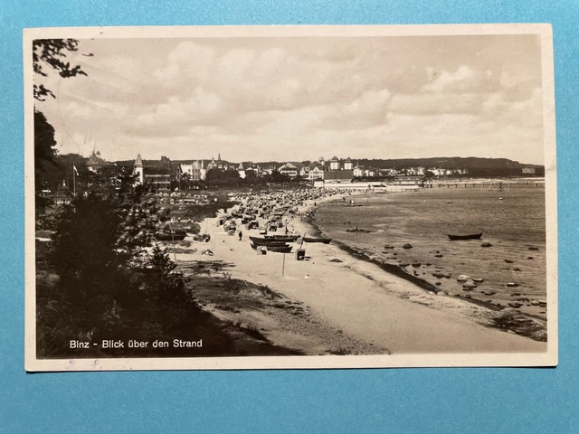 Alte AK von Ostseebad Binz auf Rügen, Blick über den Strand, gelaufen 1931