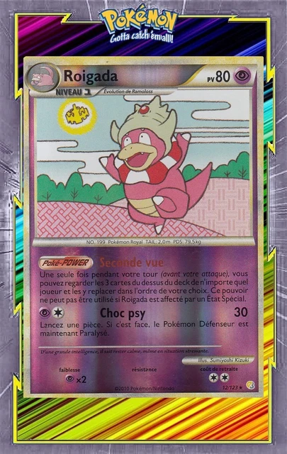 Roigada Reverse -HS01:HeartGold SoulSilver-12/123-Carte Pokemon Française