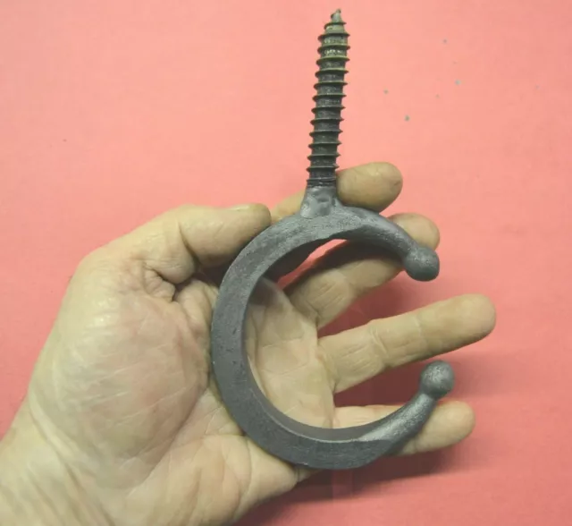 Chandelier Lamp Ceiling Swag Beam Hook, Wrought Iron 4" "C", 1/2" Screw