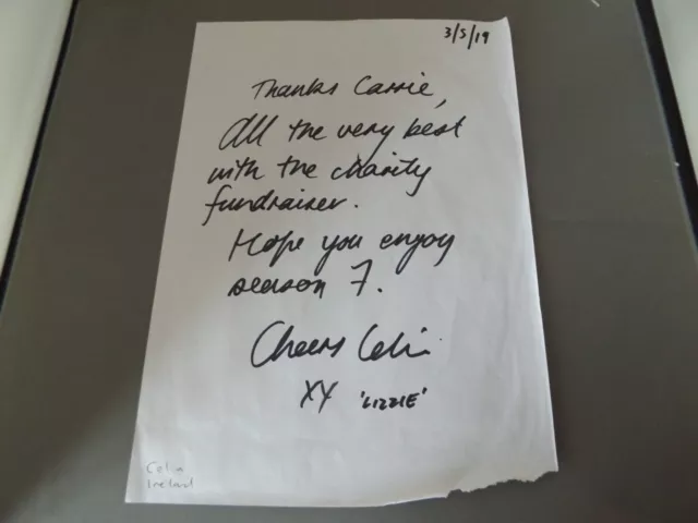 Hand Signed Letter From Celia Ireland - Australian Actress - Wentworth