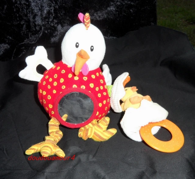 Peluche Doudou acti-musicale Ophélie la poule Lilliputiens 17 cm