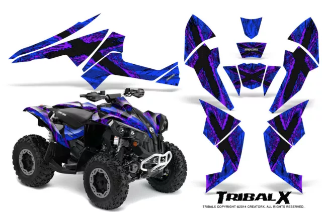 Can-Am Renegade Graphics Kit by CreatorX Decals Stickers TRIBALX PURPLE-BLUE