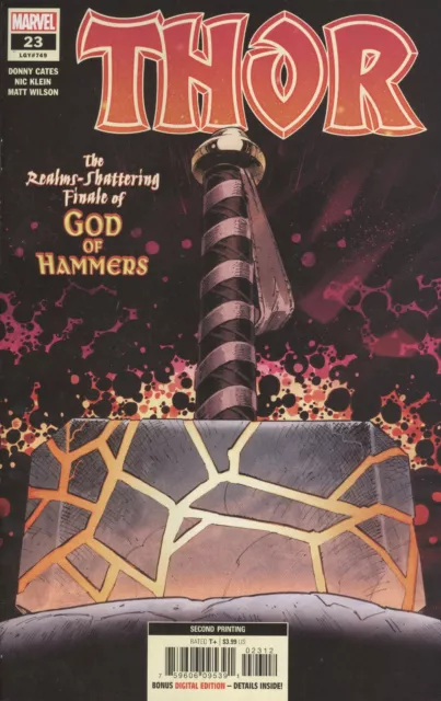 Thor #23 2Nd Printing Klein Variant Vf/Nm Marvel Hohc 2022