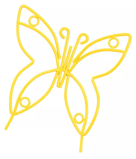 YELLOW BUTTERFLY Wrought Iron Garden Stake - Amish Handmade Lawn Wall Decor USA