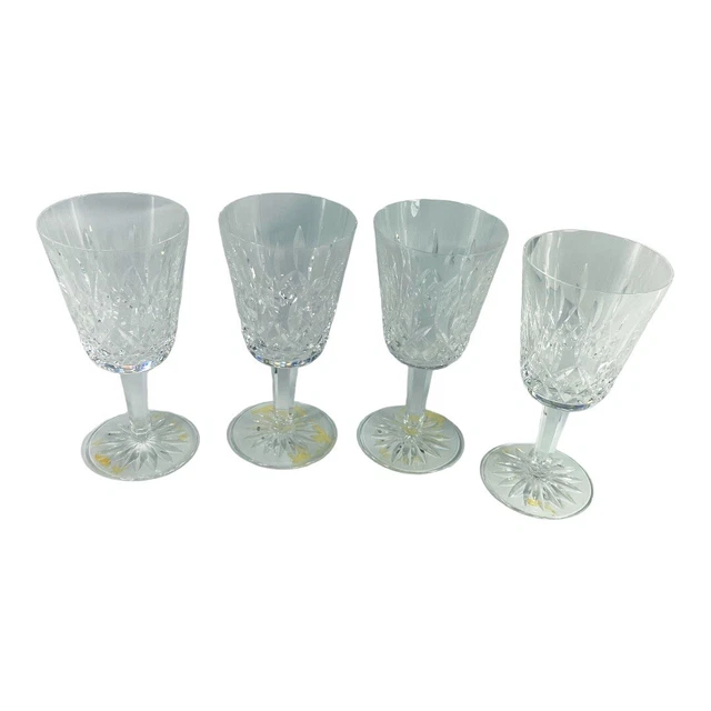 Waterford Irish Crystal Original 4 x Lismore 10oz Goblet Wine Water Glasses Waterford Irish Crystal Original 4 x Lismore 10oz Goblet Wine Water Glasses