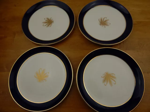 Lot of 4 Taylor Smith & Taylor Versatile Golden Wheat 6.25" Bread Plate Blue /Go