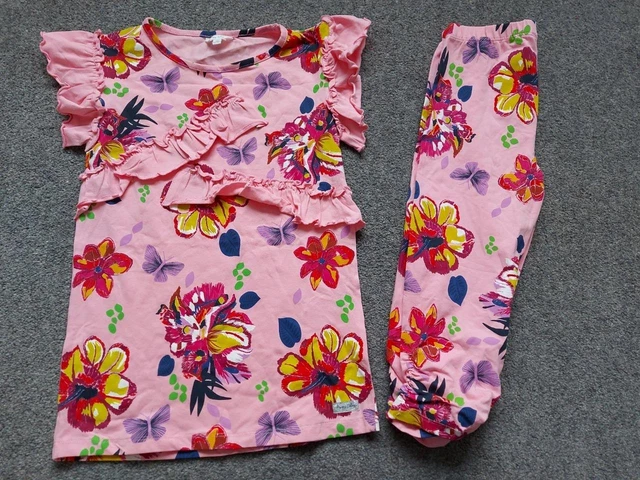 Happy Calegi Girls Outfit, 8 Yrs,  Multicoloured Longline Top/Crop Leggings