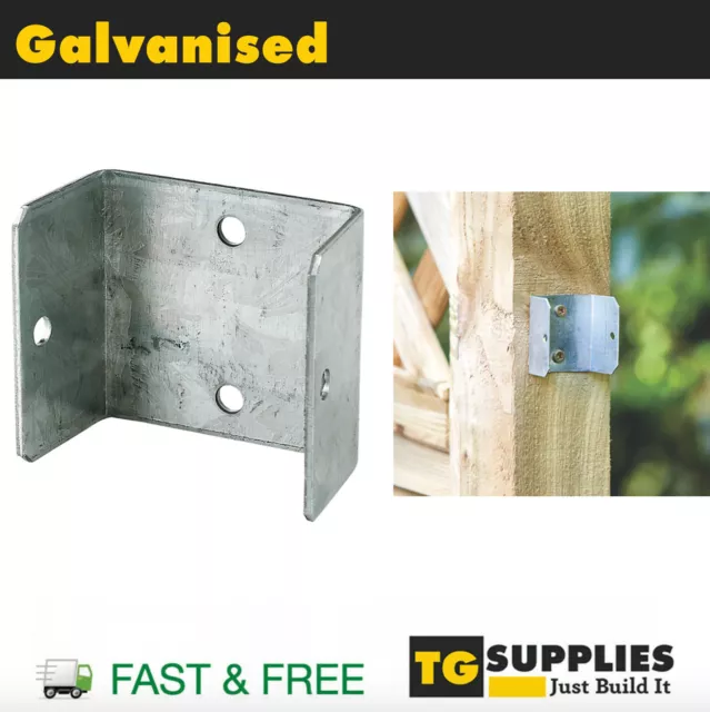 Heavy Duty Fence Panel Clip Trellis Bracket Garden Decking Galvanised 47mm Fence