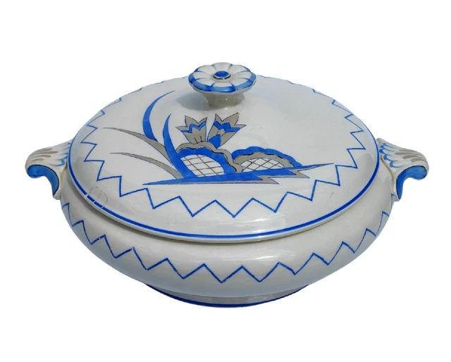 BOOTHS LAWLEYS REGENT Street Clarice Cliff Inspired Pottery Tureen 1930