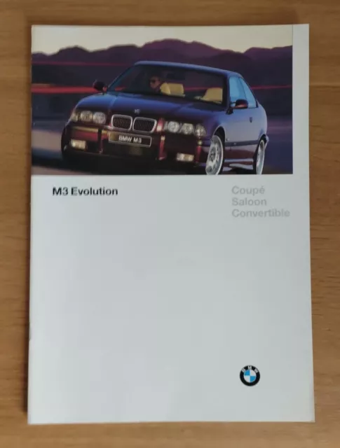 BMW M3 Evolution Coupe/Saloon/Convertible Sales Brochure 1996 Edition.