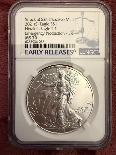 SILVER COIN STRUCK at San Francisco 2021 MS70 / 85 $968.33