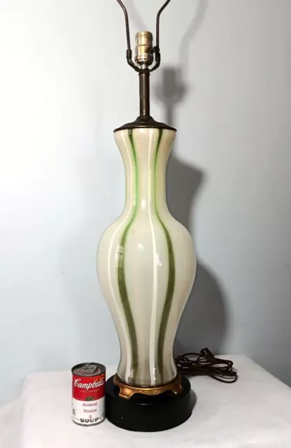 Very Large 40" Vintage Mid-Century Modern Italian Murano Glass Table Lamp