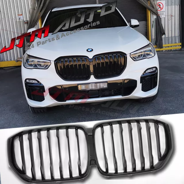 Gloss Black M4 style Front Bumper Bar Kidney Grille for BMW 1
