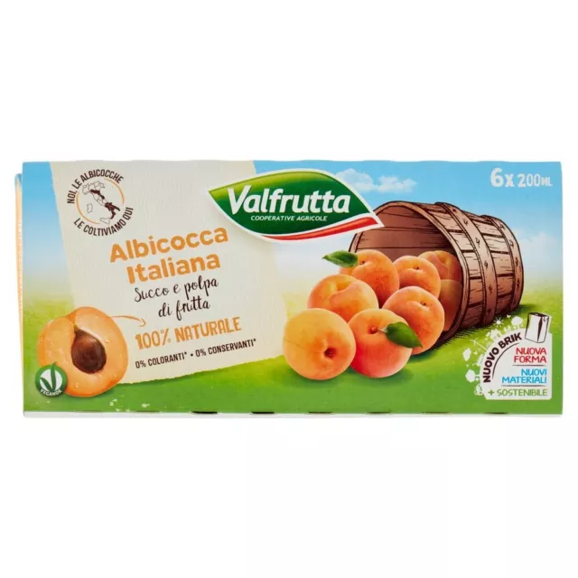 Valfrutta Albicocca Succo e polpa di frutta 6 x 200 ml (x4 confezioni)