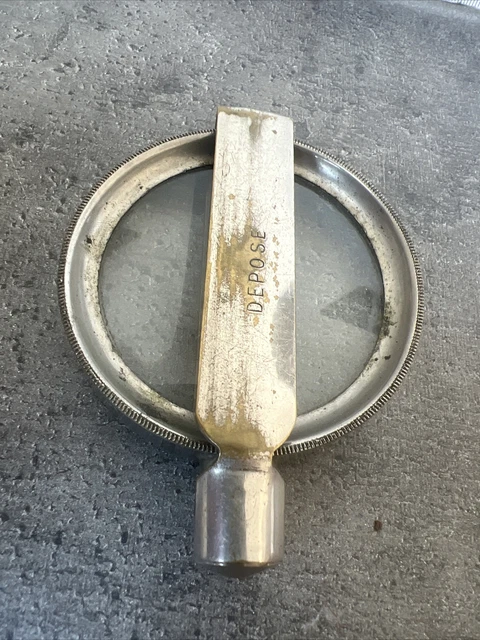 Ancienne loupe pliante À Manche Métal