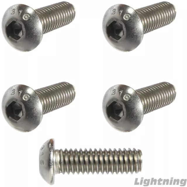 Button Socket Cap Screws 316 Stainless Steel marine Grade 1/4-20 X 3/4" Qty 25