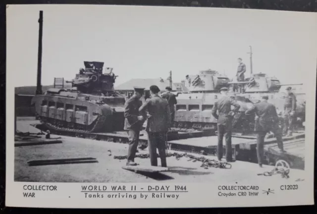 WWII UK - D-Day Normandy panzer tank Matilda embarkment photo postcard RR