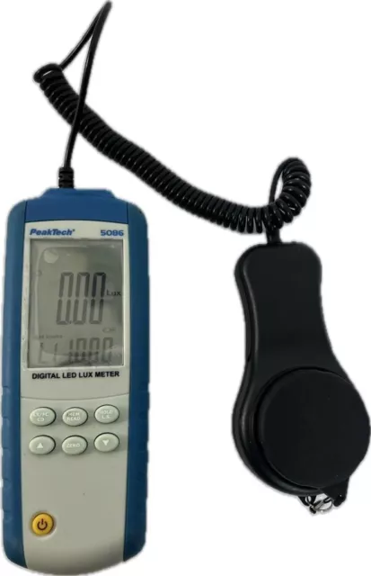 PeakTech P 5086 Digital LED Lux Meter Messgerät, 3 3/4-digit Blau/Weiß