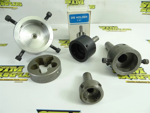 Lot Of 4 Assorted Round Die Holders +2-1/2" Od Die 1" 1-1/2" & 2-1/2" Capacities