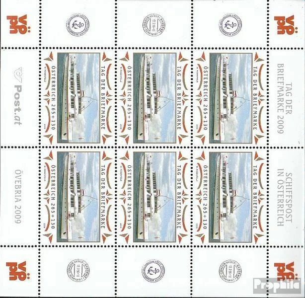 Briefmarken Österreich 2009 Mi 2826 Kleinbogen (kompl.Ausg.) postfrisch Schiffe,