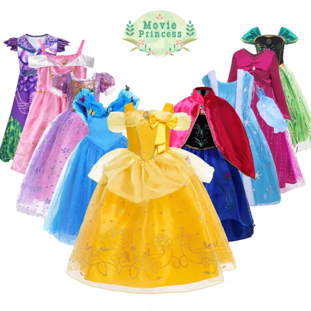 KIDS GIRLS PRINCESS Fancy Dress Up Cosplay Party Costume Outfit