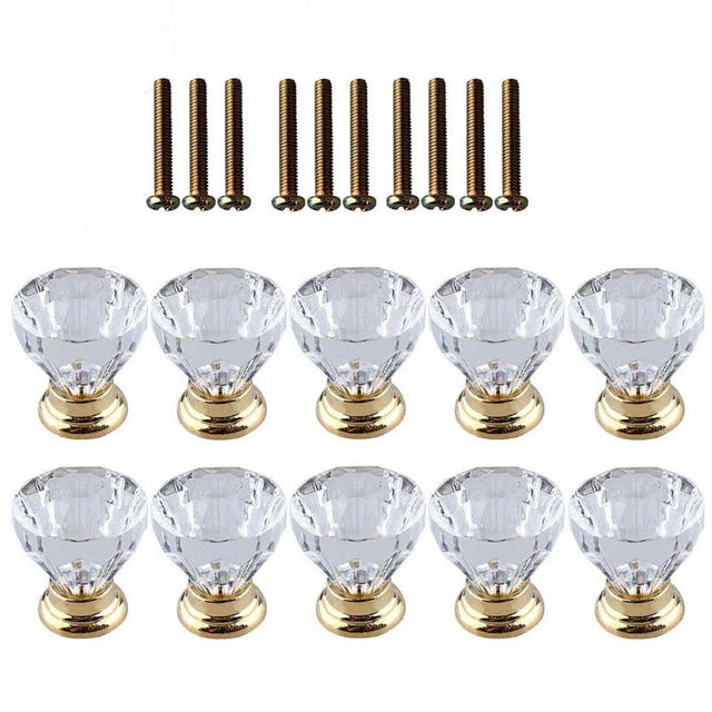 10 Pièces Séries Cristal Verre Poignée de Porte Tiroir Armoire Meubles Cuis5251