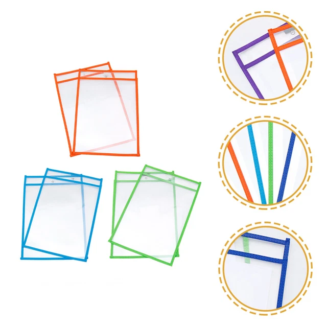 6 Pcs Trockenwischtaschen Bare Schreibwaren Schreibtafel Wiederbeschreibbar