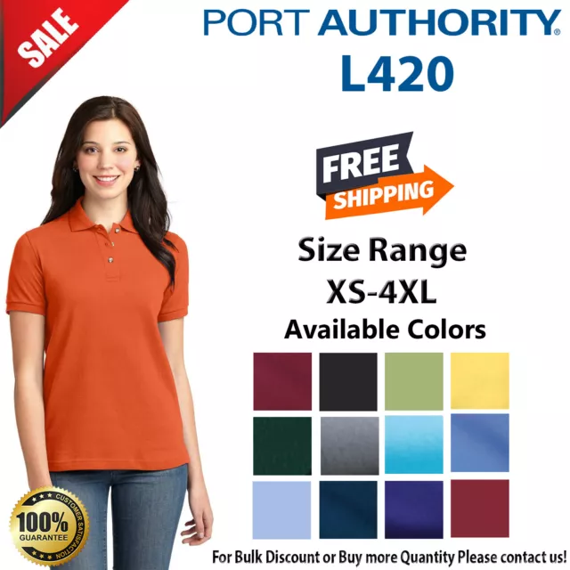 Port Authority L420 Womens Short Sleeve Cotton Pique Stylish Polo Shirt