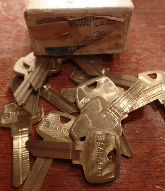 Box 15 SARGENT 6275 Brass Uncut Blank Keys NOS