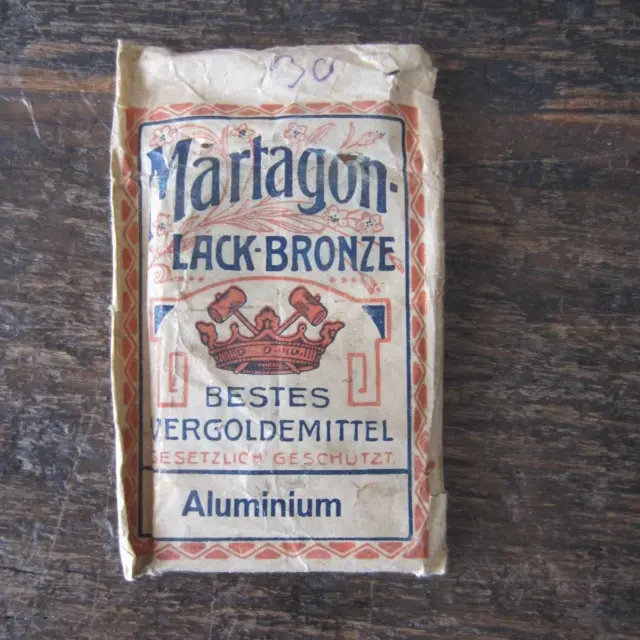 Orig alte MARTAGON Lack Bronze, + 7 Tüten, Vergoldungsmittel