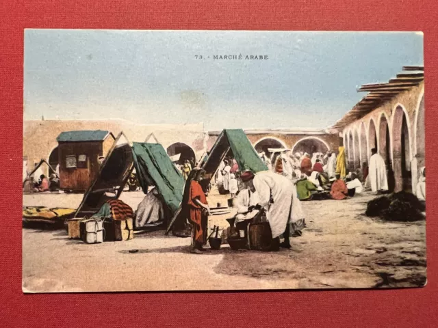 Cartolina Coloniale - Marché Arabe - 1900 ca.