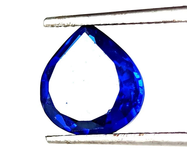 Zaffiro blu naturale del Kashmir a forma di pera da 3,50 ct taglio sciolto...