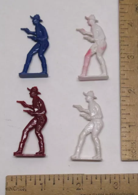 4 Colored plastic TOYs - WESTERN COWBOY - Cracker Jack Premiums - listing # 1469