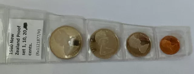 1980 New Zealand   Proof set (1, 2, 5, 10, 20 cents) (Rx1121877/H)