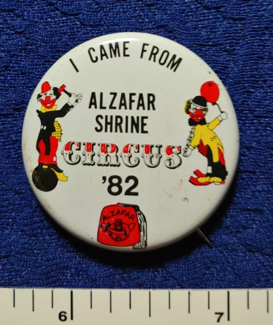 Alfazar Shrine Club Circus Fair Clowns Promotional Souvenir Pinback Button