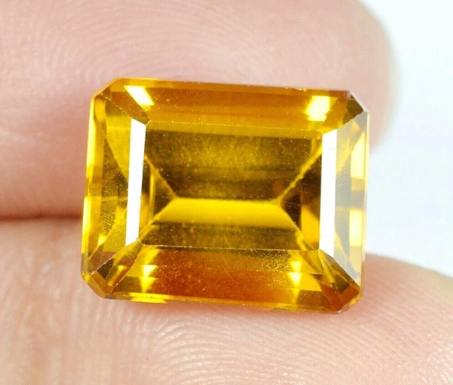 Saphir jaune naturel 10,70 ct émeraude non chauffée pierre précieuse en...