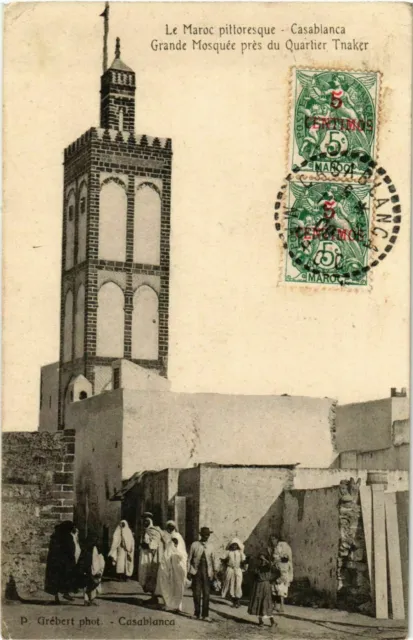 CPA AK Casablanca - Grande Mosquee pres du Quartier Tnaker MAROC (963213)